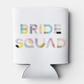 Colorful Pattern Typography Modern Bride Squad Blikjeskoeler (Achterkant)