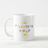 Colorful Pattern Typography Positive Vibes Modern Koffiemok (Links)