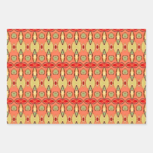 Colorful Patterned Designer Inpakpapier Vel (Voorkant 3)