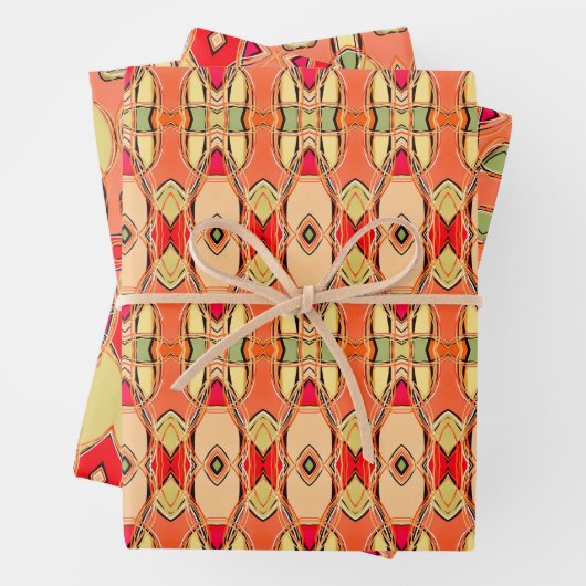 Colorful Patterned Designer Inpakpapier Vel (In situ)