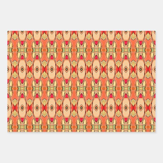 Colorful Patterned Designer Inpakpapier Vel (Voorkant)