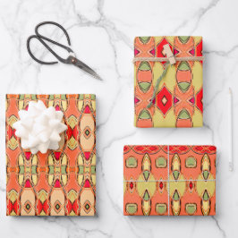 Colorful Patterned Designer Inpakpapier Vel