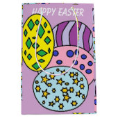Colorful Patterned Eggs Easter Medium Cadeauzakje (Voorkant)
