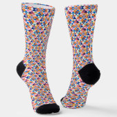 Colorful patterned socks with black heels and toes sokken (Gebogen)