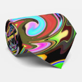 Colorful Patterned Swirl Stropdas past aan (Opgerold)