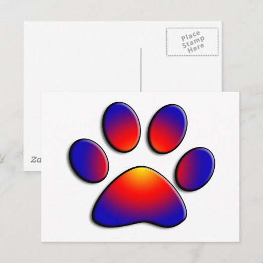 COLORFUL PAW BRIEFKAART (Voorkant / Achterkant)
