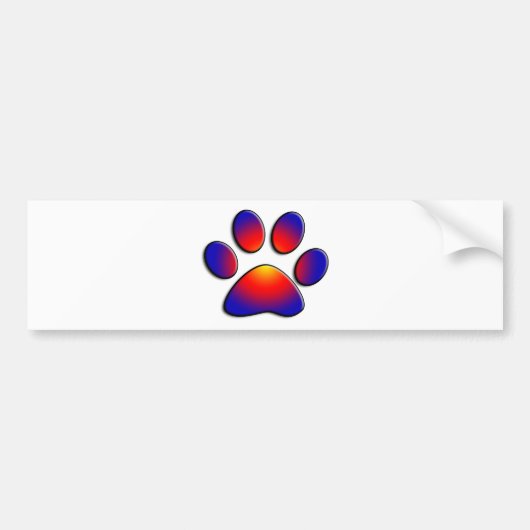COLORFUL PAW BUMPERSTICKER (Voorkant)