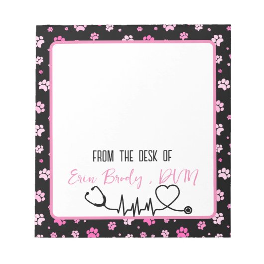 Colorful Paw-dierenarts Notitieblok (Voorkant)