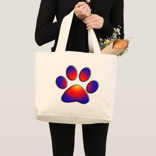 COLORFUL PAW GROTE TOTE BAG (Voorkant (product))