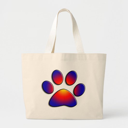 COLORFUL PAW GROTE TOTE BAG (Voorkant)