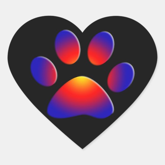 COLORFUL PAW Heart Hart Sticker (Voorkant)