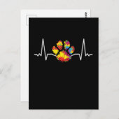 Colorful Paw Heartbeat Animals Briefkaart (Voorkant / Achterkant)