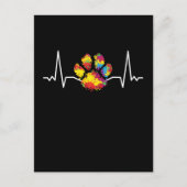 Colorful Paw Heartbeat Animals Briefkaart (Voorkant)