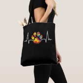Colorful Paw Heartbeat Animals Tote Bag (Dichtbij)