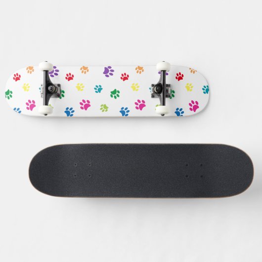 Colorful Paw Prins Pattern Skateboard (Horizontaal)