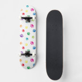 Colorful Paw Prins Pattern Skateboard (Voorkant)