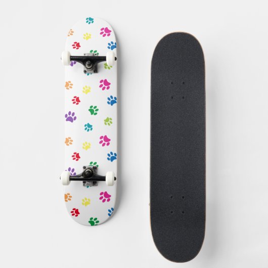 Colorful Paw Prins Pattern Skateboard (Voorkant)