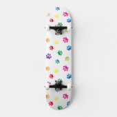 Colorful Paw Prins Pattern Skateboard (Voorkant)
