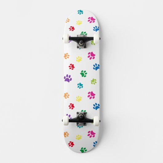 Colorful Paw Prins Pattern Skateboard (Voorkant)