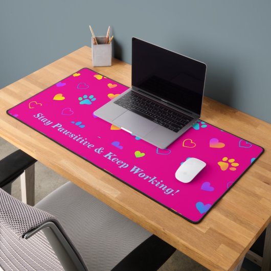 Colorful Paw Print Desk Mat (Kantoor 2)