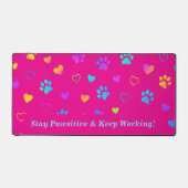 Colorful Paw Print Desk Mat (Voorkant)