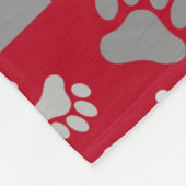 Colorful Paw Print Pattern Pet Naam Red Fleece Pet (Hoek)