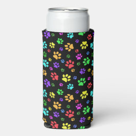Colorful Paw Prints Design Seltzer Koelbox Blikjeskoeler