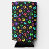 Colorful Paw Prints Design Seltzer Koelbox Seltzer Blikjeskoeler (Achterkant)