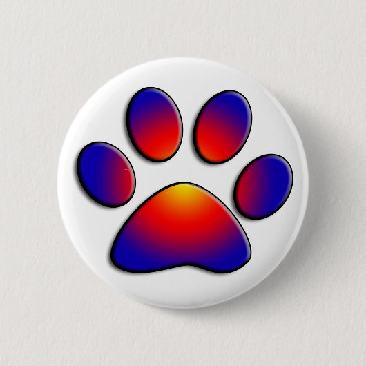 COLORFUL PAW RONDE BUTTON 5,7 CM (Voorkant)