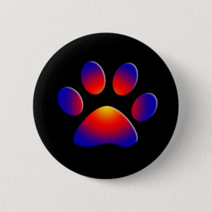 COLORFUL PAW RONDE BUTTON 5,7 CM