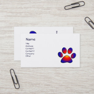 COLORFUL PAW,Vet,Veterinary,Animal Doctor White Visitekaartje