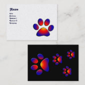 COLORFUL PAW, witte zwarte parel Visitekaartje (Voorkant / Achterkant)