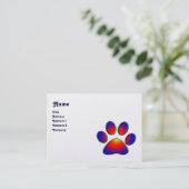 COLORFUL PAW, witte zwarte parel Visitekaartje (Staand voorkant)