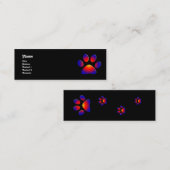 COLORFUL PAW, zwart Mini Visitekaartje (Voorkant / Achterkant)