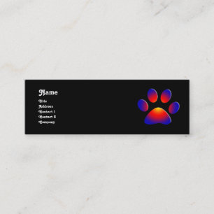 COLORFUL PAW, zwart Mini Visitekaartje