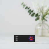 COLORFUL PAW, zwart Mini Visitekaartje (Staand voorkant)