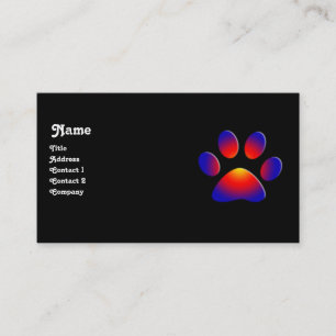 COLORFUL PAW, zwart Visitekaartje