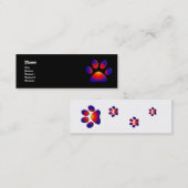 COLORFUL PAW, zwart wit Mini Visitekaartje (Voorkant / Achterkant)