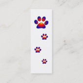 COLORFUL PAW, zwart wit Mini Visitekaartje (Achterkant)