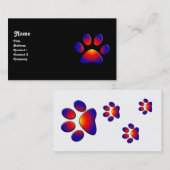COLORFUL PAW, zwart wit Visitekaartje (Voorkant / Achterkant)