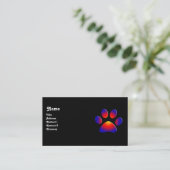 COLORFUL PAW, zwart wit Visitekaartje (Staand voorkant)