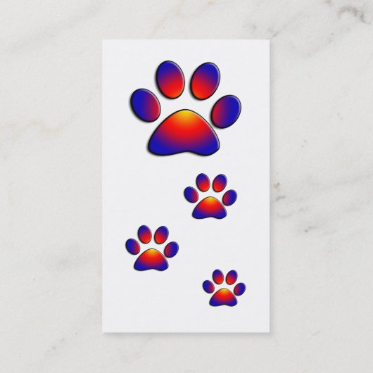 COLORFUL PAW, zwart wit Visitekaartje (Achterkant)