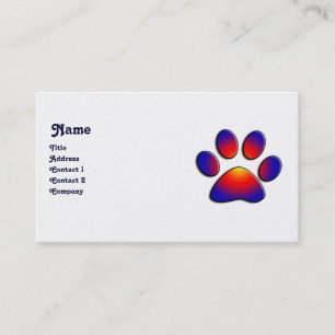 COLORFUL PAW, zwarte witte parel Visitekaartje