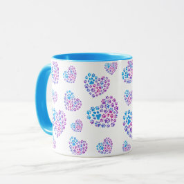 Colorful Paws in Hearts Mug Mok