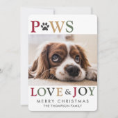 Colorful Paws Love Joy Pet Foto Feestdagenkaart (Voorkant)