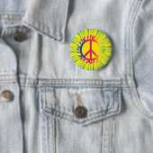 Colorful Peace and Love Button (In situ)