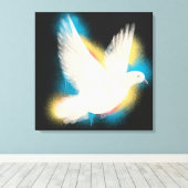 colorful peace dove in watercolor style canvas afdruk (Insitu (Houten vloer))