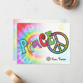 Colorful PEACE-kenniskaart Notitiekaartje (Voorkant / Achterkant in situ)