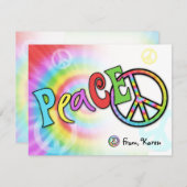 Colorful PEACE-kenniskaart Notitiekaartje (Voorkant / Achterkant)