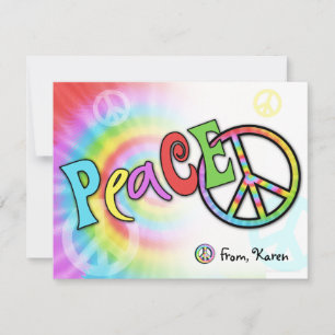 Colorful PEACE-kenniskaart Notitiekaartje